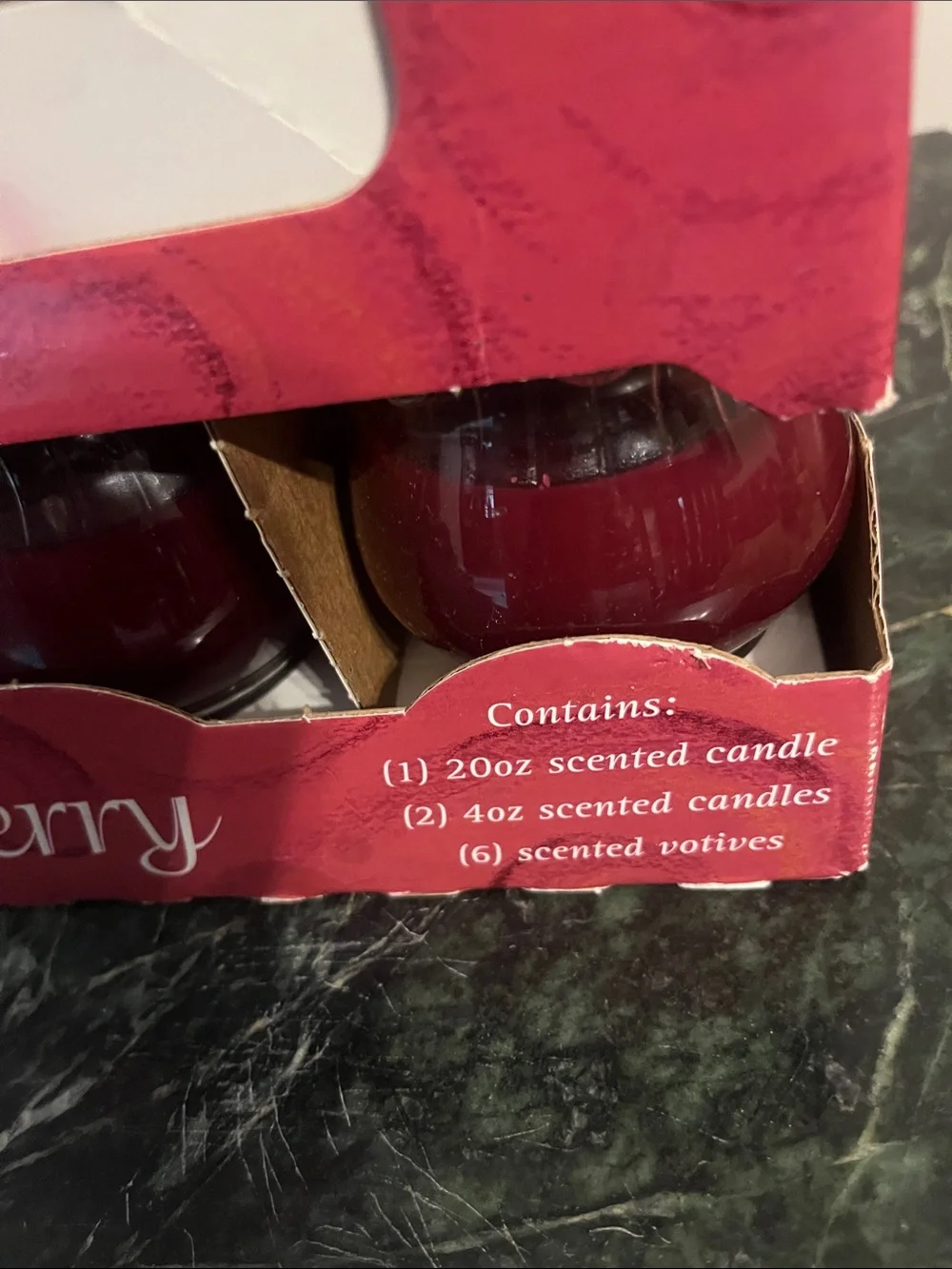 Black Cherry Candle Gift Set - Red